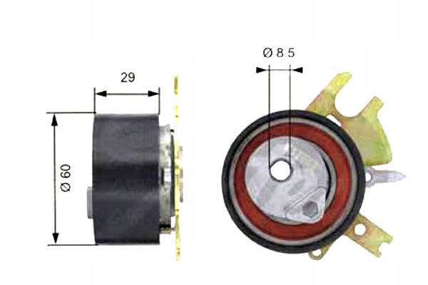 фото №1, Gates ролик натяжная ремень распределительного вала volvo c30 c7