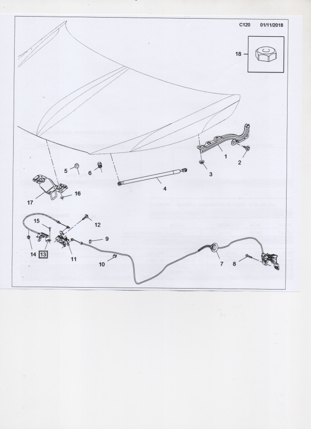 фото №5, Opel crossland x citroen c3 iii c3 aircros c4 cactus - трос ручка капот