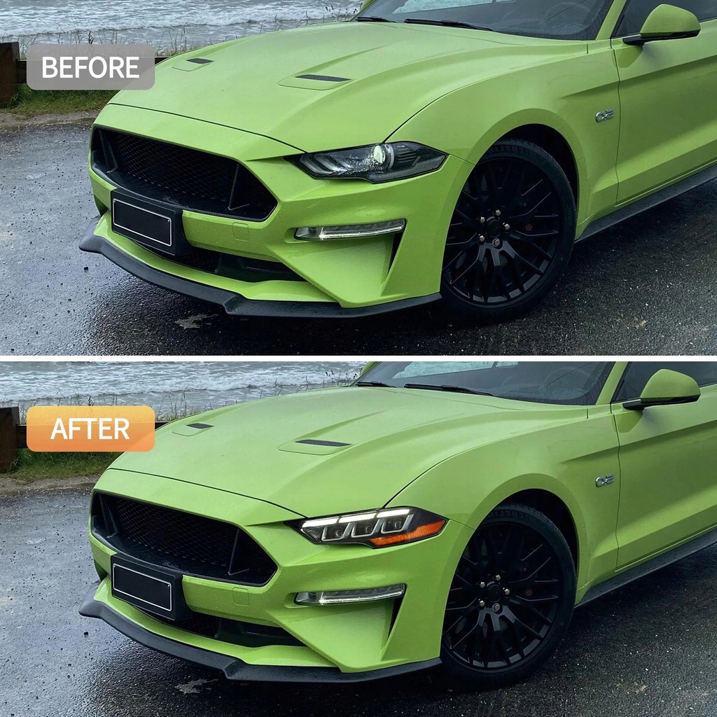 фото №14, Фары лампы kpl full led neon тюнинг new ford mustang vi 6 lift 18-23