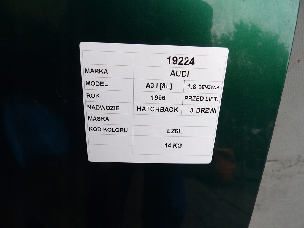 фото №14, Audi a3 i 8l капот lak. lz6l hb 3d