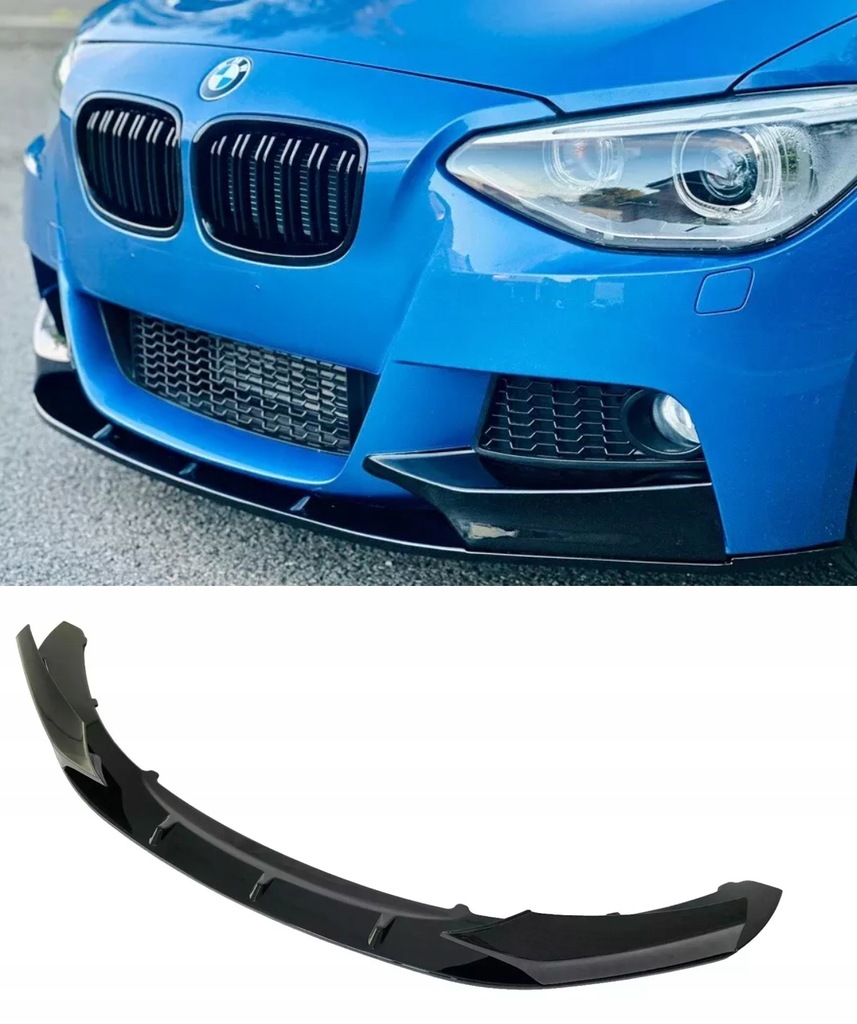 фото №13, Спліттер накладка бампера bmw f20 f21 2010-2015 чорний блиск m набір