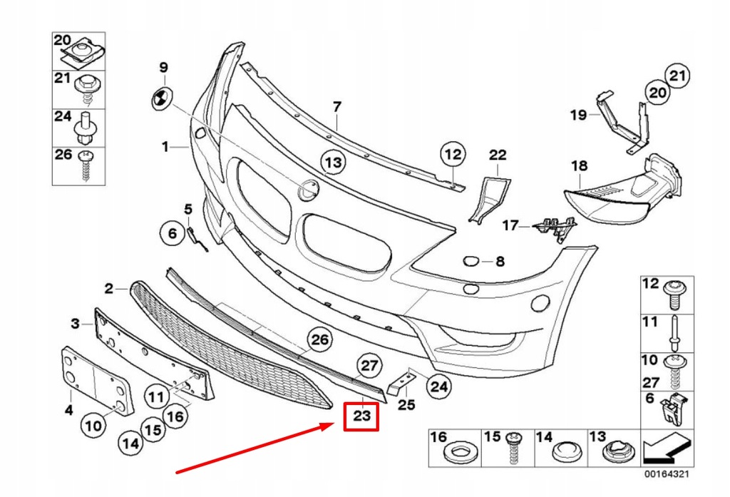 фото №7, Bmw z4 coupe e86 передняя часть бампер спойлер trim 3442832 51113442832