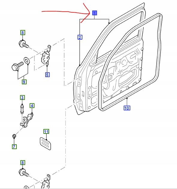 фото №1, Дверь передние lh ford ranger 06-12 everest 06-15