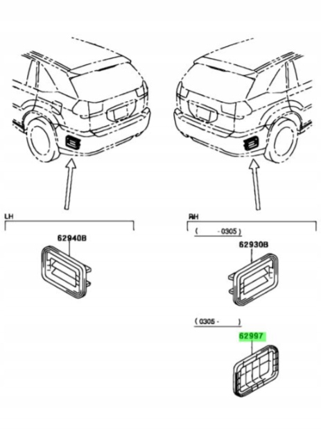 фото №7, Решётка вентиляционная задняя lexus toyota оригинальный номер 62997-48010
