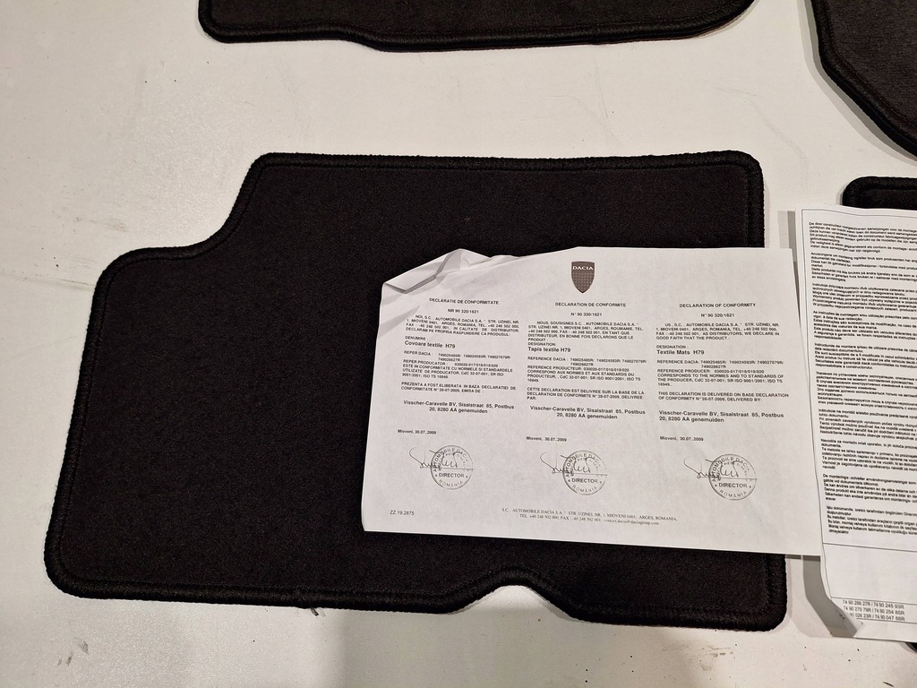 фото №6, Коврики велюровые nowe 749027079r dacia duster i 10-