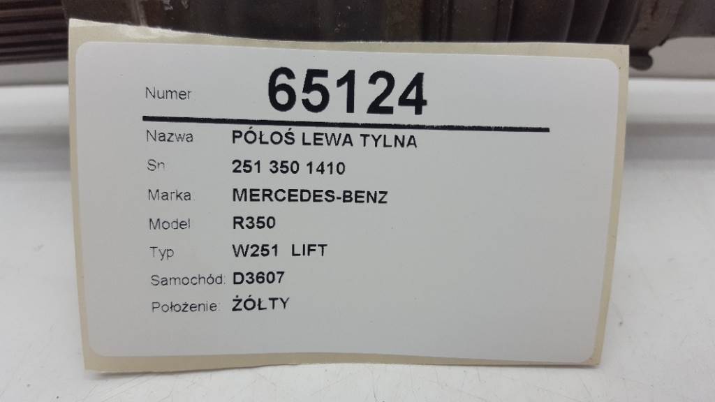 фото №5, Привідний вал ліва задня mercedes w251 r350 cdi 4matic