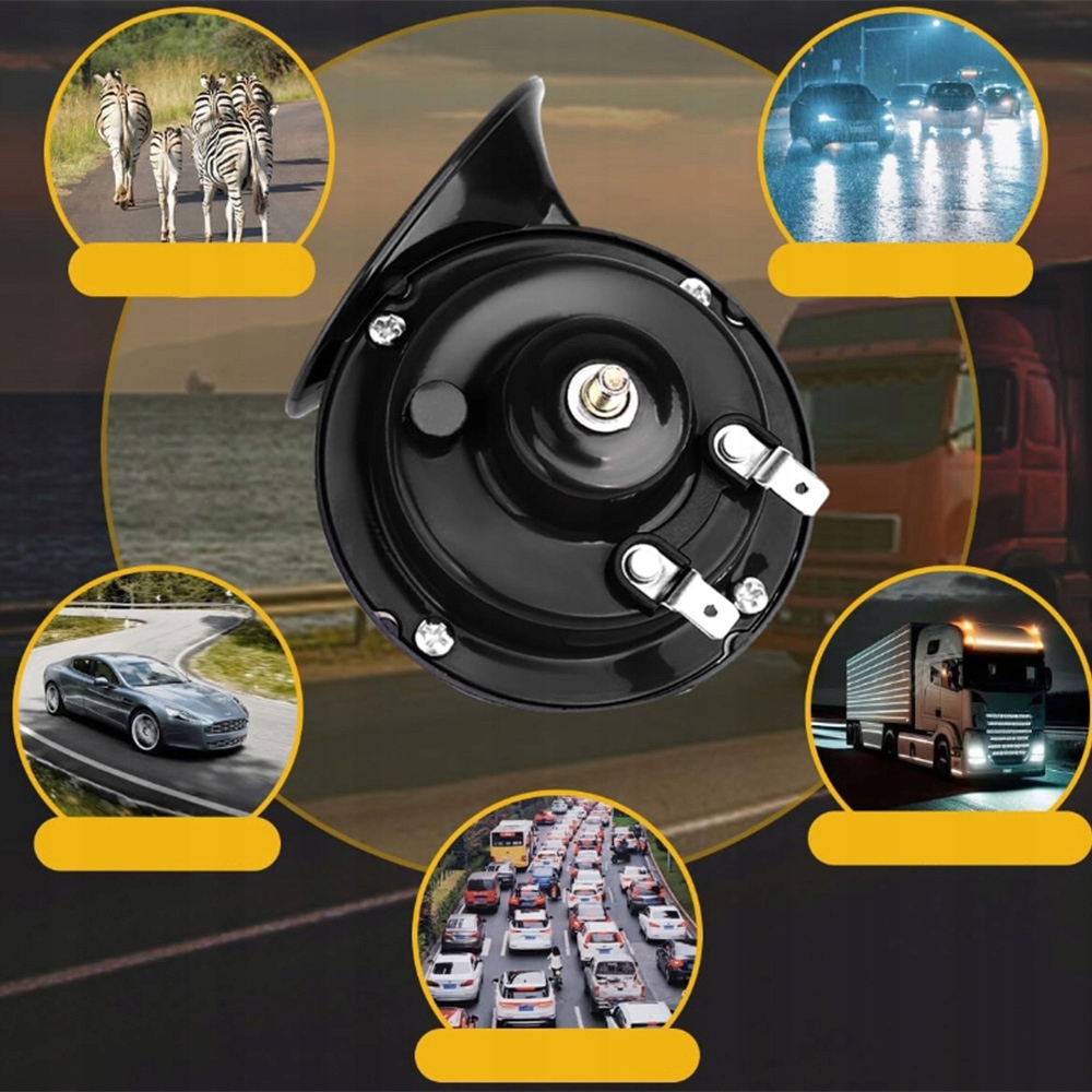 фото №13, 2x гучний черв'як сигнал звуковий клаксон 12v 300db do автомобіля motocykla