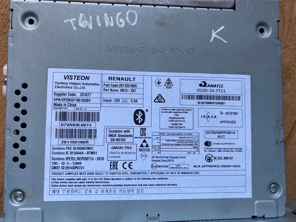 фото №3, Радио заводской renault twingo iii 281155196r