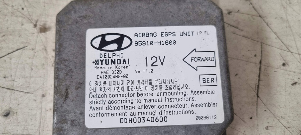 фото №1, Модуль подушка безпеки 95910-h1600 do hyundai terracan