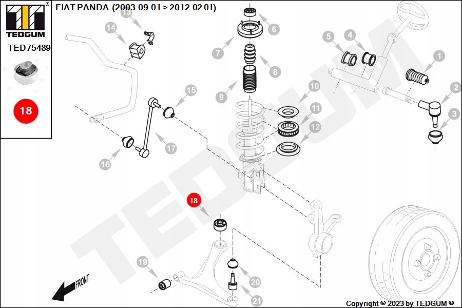 фото №12, Tedgum ted75489 подшипниковый узел, рычаг
