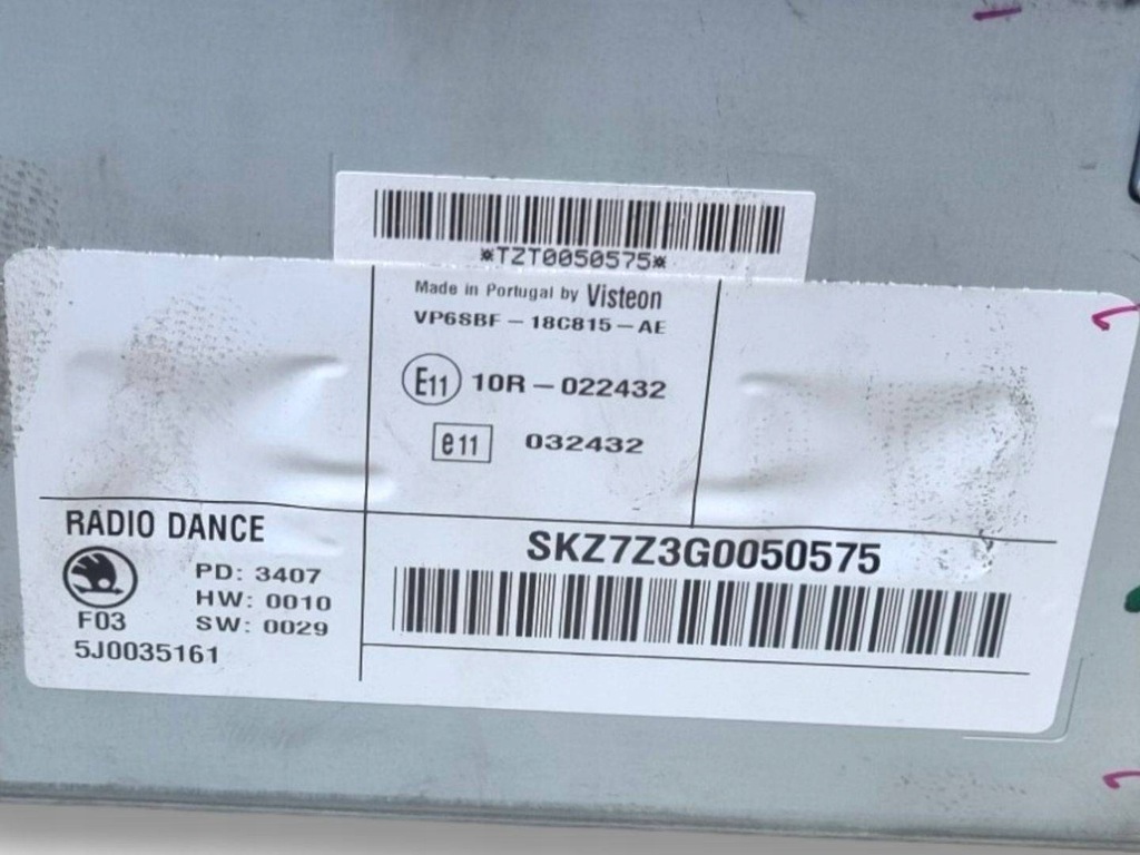 фото №6, Радио автомобильные skoda fabia 2 5j 2008 5j0035161