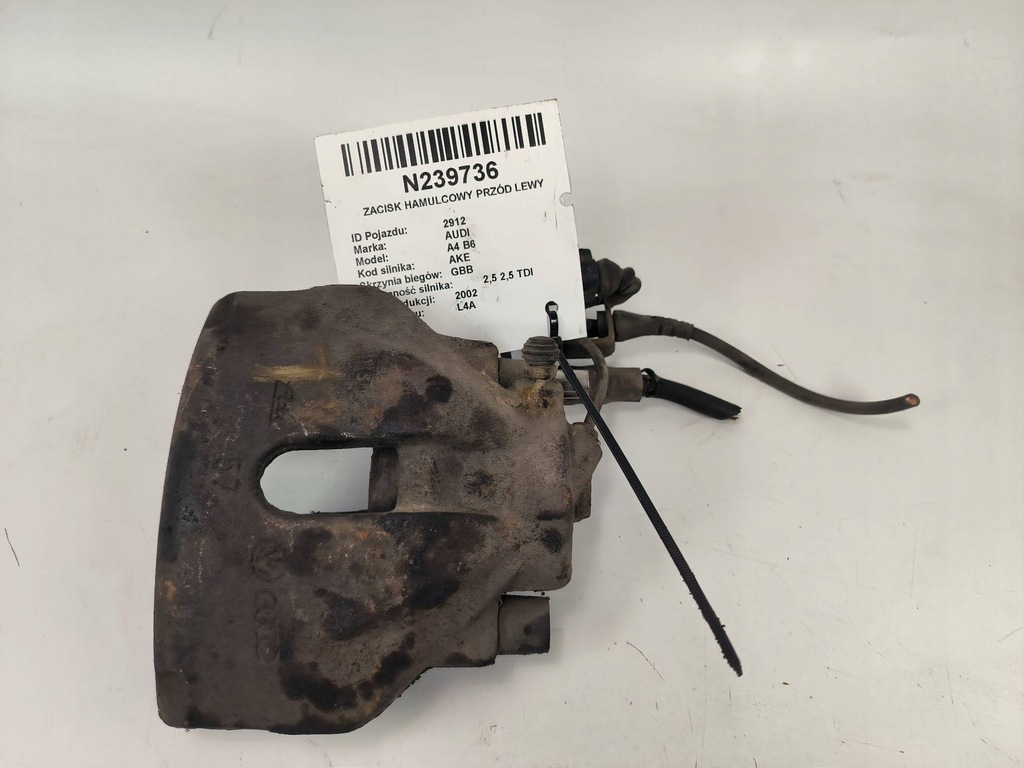 фото №1, Суппорт тормозной перед левый audi a4 b6