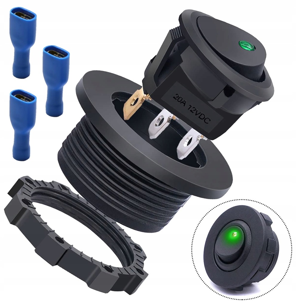 фото №1, Переключатель панельный выключатель spst led 12v 20a zie