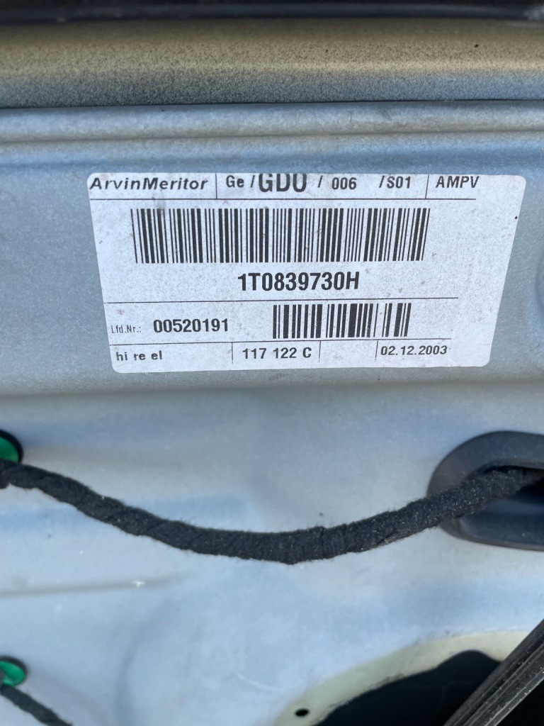 фото №8, Двері праве задні vw touran 1t правий задня