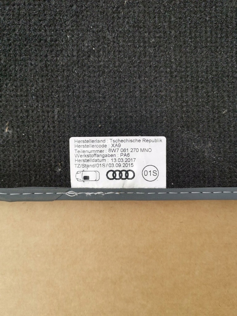 фото №5, Килимки велюрові audi a5 8w7061270 mno