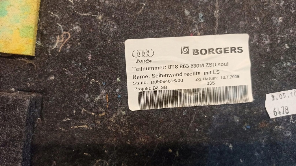 фото №6, A5 8t обшивка багажника правий sportback 8t8863880m
