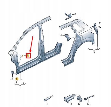 фото №1, Audi q4 e-tron передняя часть left fender держатель 89a809075