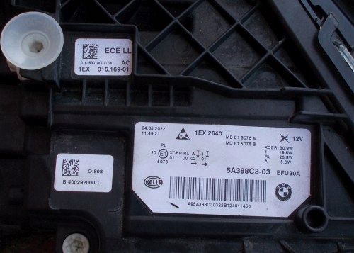 фото №15, Bmw 5 v g30 g31 full led lift левая передняя лампа оригинал 5a388c3-03