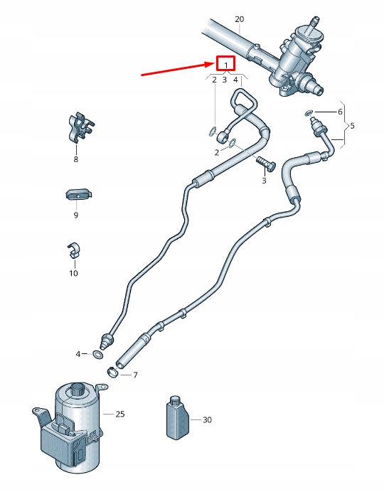 фото №1, Skoda rapid nh power руль expansion шланг lhd 6r1423893j