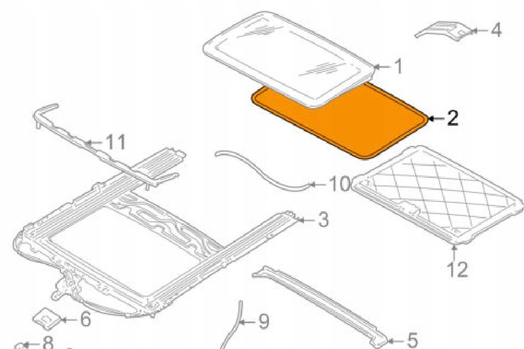 фото №7, Прокладка панель стеклянного крыша сдвижной jaguar s-type nowa оригинальная
