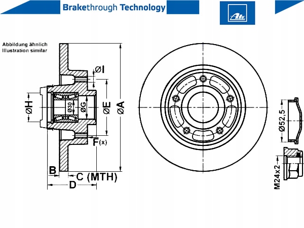 фото №2, Ate 24.0111-0180.2 диск тормозная