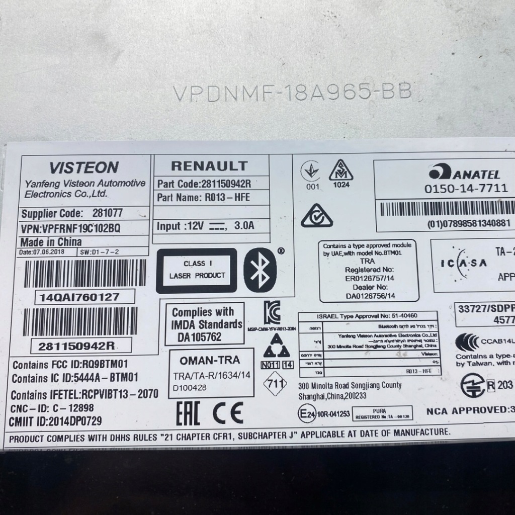 Радіо renault kadjar рестайлінг  281150942r 688308443r Недорого