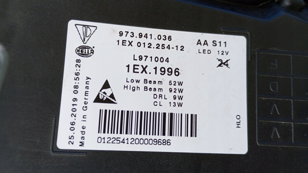 фото №14, 973941036 porsche panamera ii 971 973 full led лампа правый перед eu