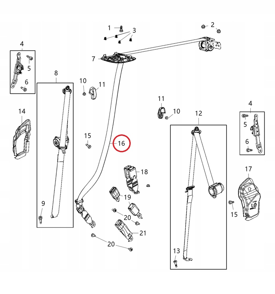 фото №2, Chrysler pacifica pas безпеки задня 3 ряд