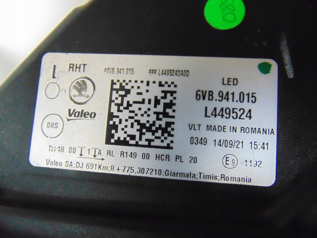 фото №12, Лампа левая skoda fabia iv 4 full led 6vb941015 europa