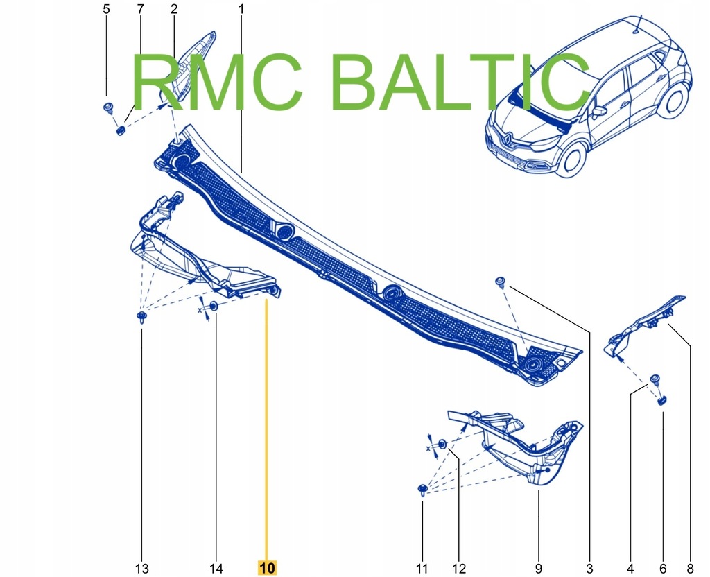 фото №8, Жабо нижние правое renault captur i 668624075r
