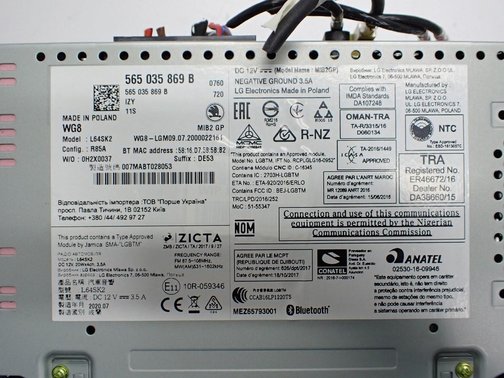 фото №9, Радио sd bluetooth заводской europa 565035869b 5q0035507ah skoda karoq 20r