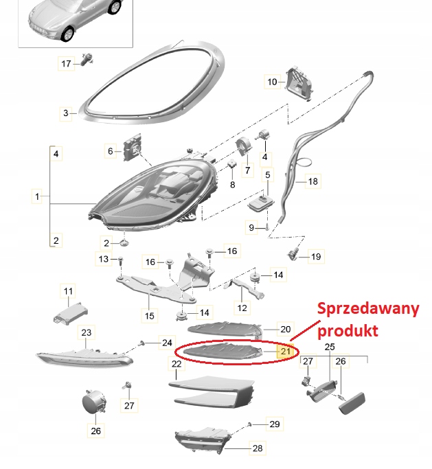 фото №5, Porsche macan правий протитуманна фара led поворотник