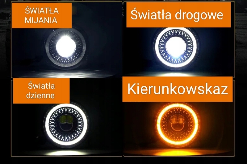 фото №12, Лампы фары перед led 7" + кронштейны suzuki jimny po 2017 homologa e24