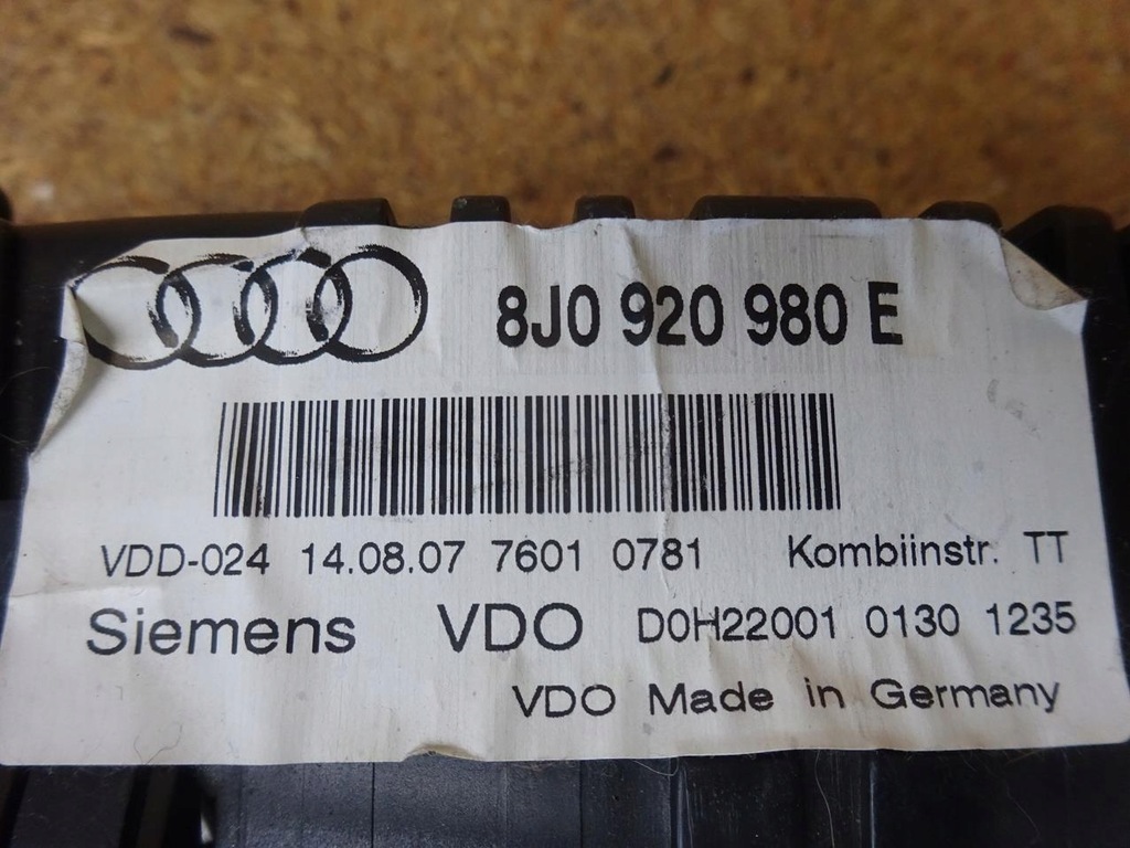 фото №11, Audi tt 8j 2.0 tfsi 06-14 счетчик приборы 8j0920980e