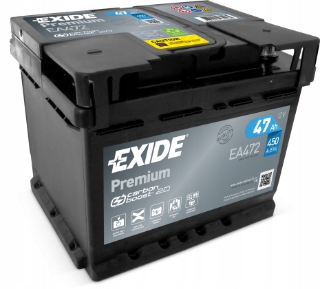 фото №1, Акумулятор exide 47ah 450a p+ ea472 premium