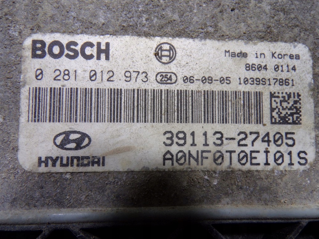 фото №8, Hyundai sonata v 2.0 crdi 104km бортовой компьютер блок управления двигателя 3911327405