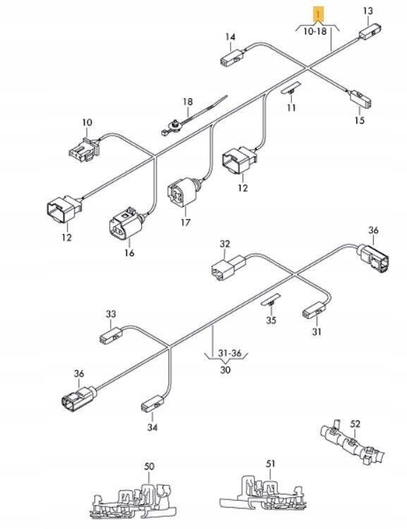 фото №6, Набор кабельный do задний крышки volkswagen passat cc оригинальный 3c8971182g