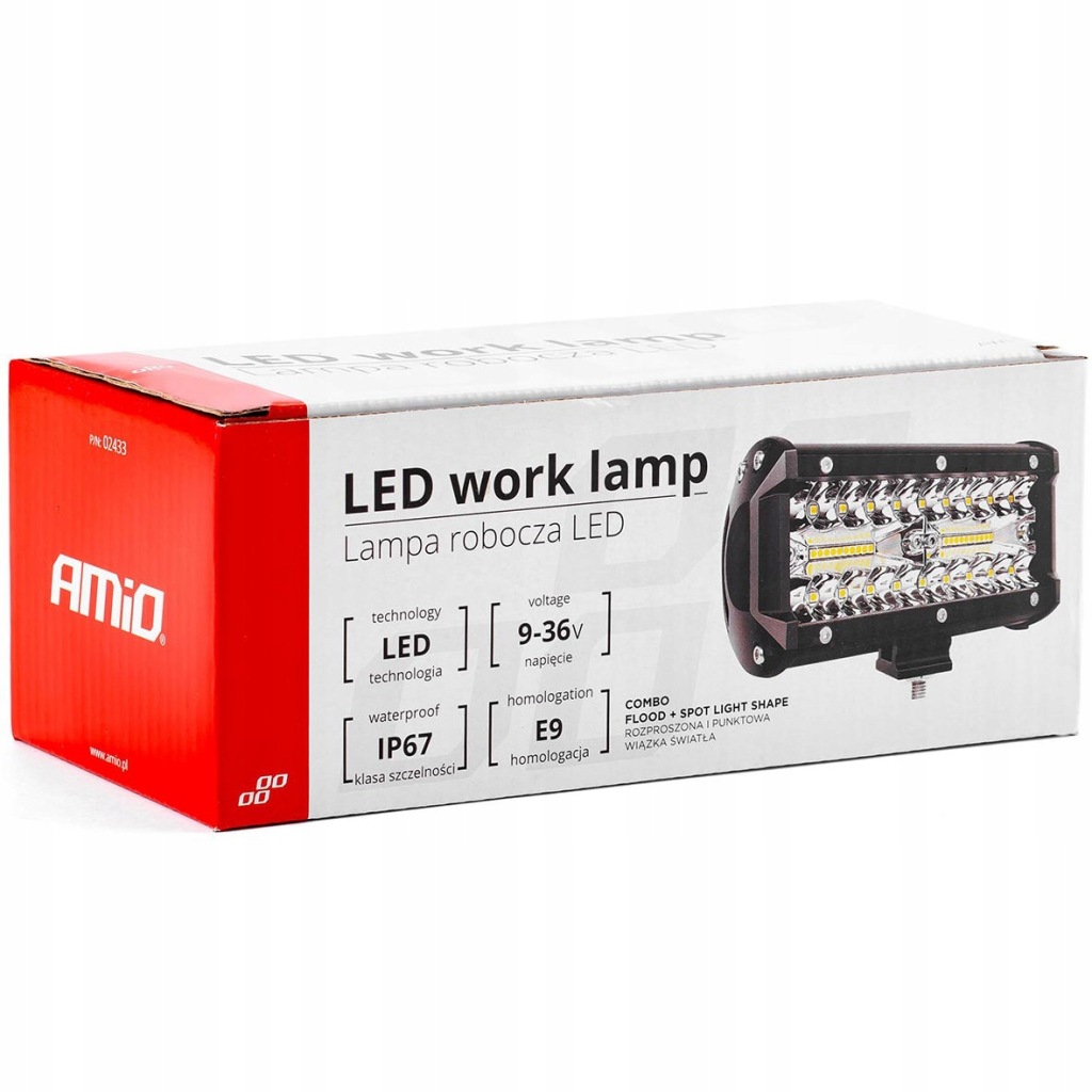 фото №9, Лампа робоча протитуманна фара прожектор e9 120w ip67 amio