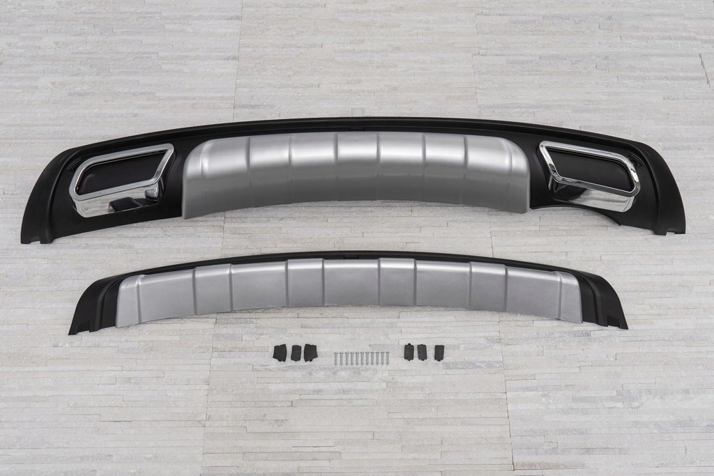 фото №9, Hyundai ix35 2010-2015 накладки бамперов с имитация выпускной black