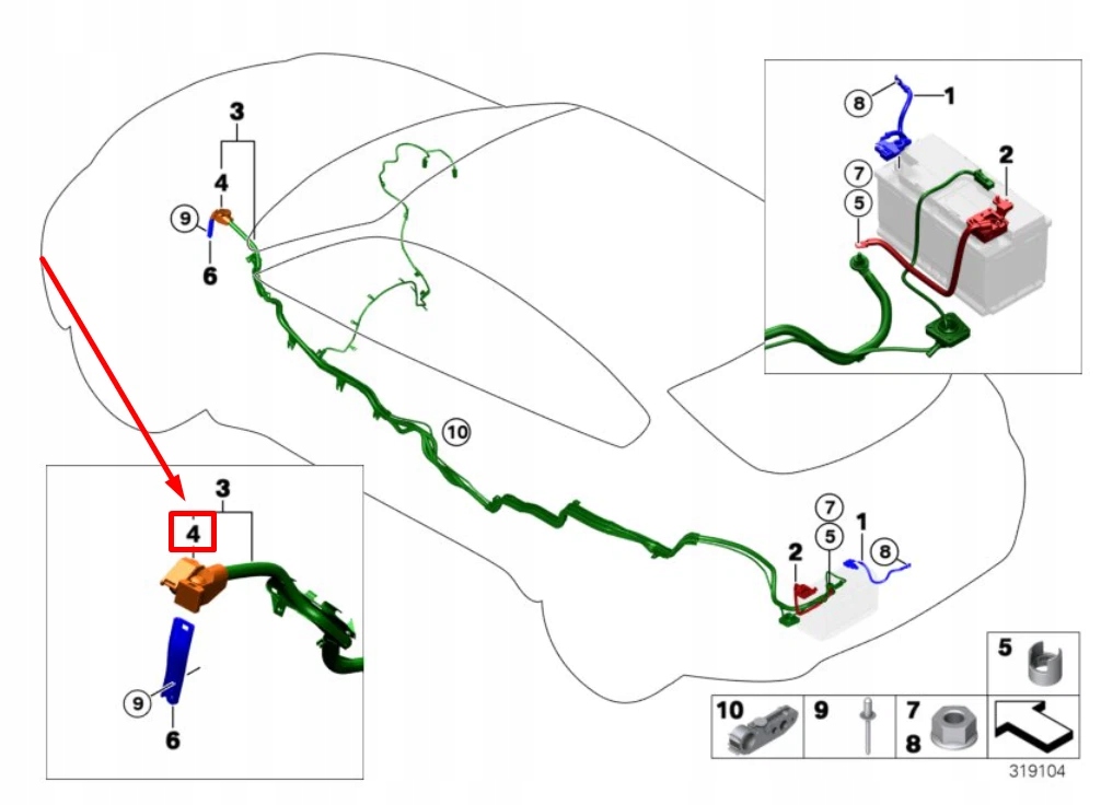 Bmw x5 e70 base b кабель аккумулятор 61146967184 6967184 Цена