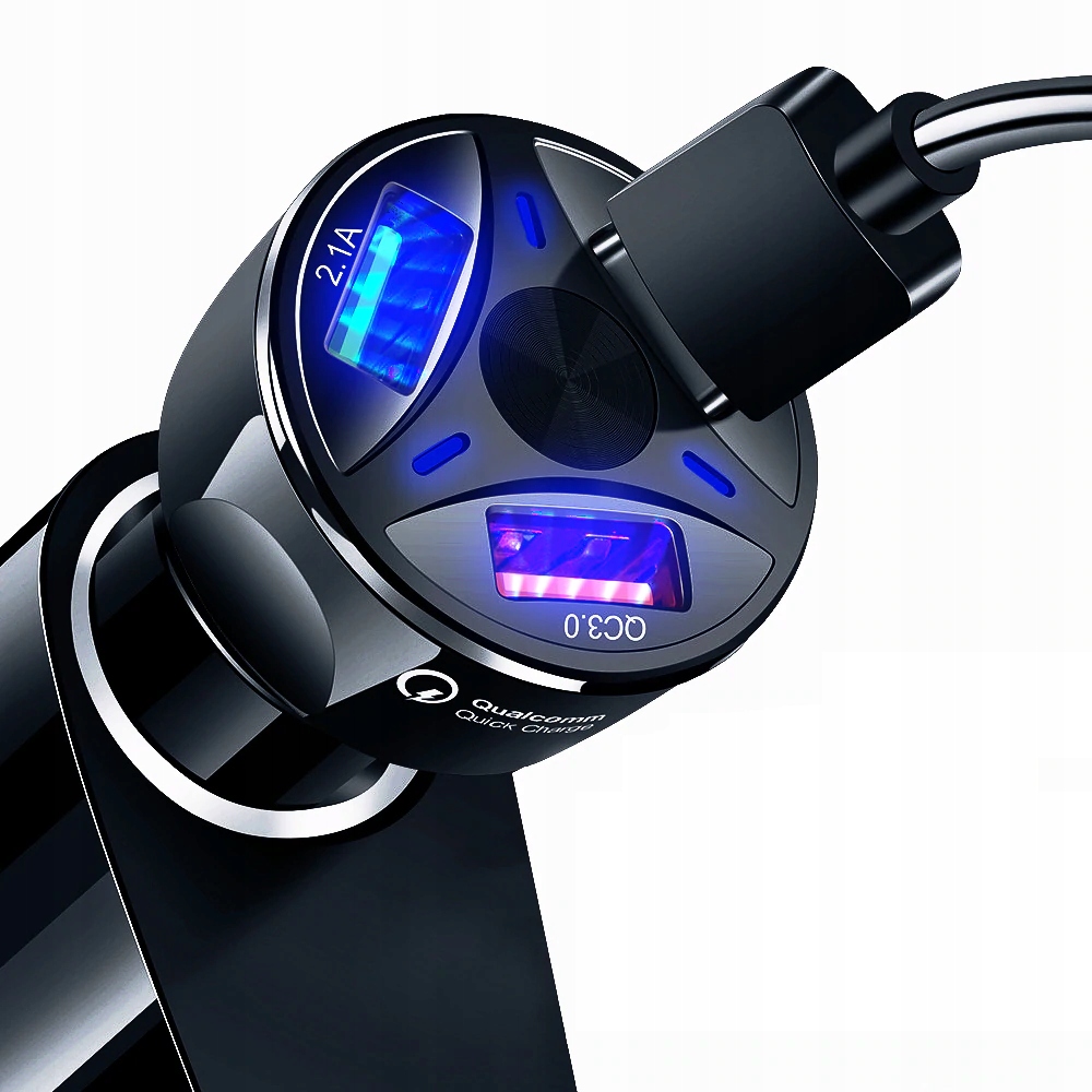 фото №5, Стекло зарядное устройство автомобильная 3x usb 3a qc3.0