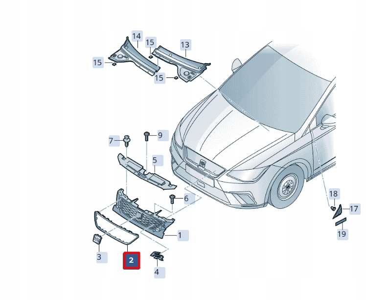 фото №7, Seat ibiza v kj1 передняя часть радиатор решётка surround trim 6f0854643b2zz