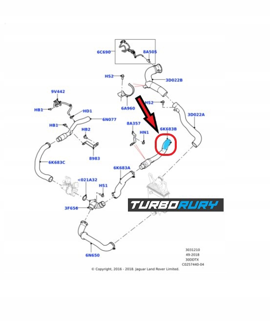 Шланг труба turbo интеркулер land rover range rover iv 3.0 d lr062031 Недорого