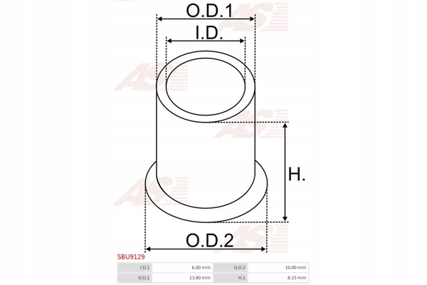 фото №3, Втулка, wał стартер as-pl sbu9129