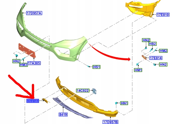 фото №1, Заглушка фаркоп бампера перед ford explorer 20- st