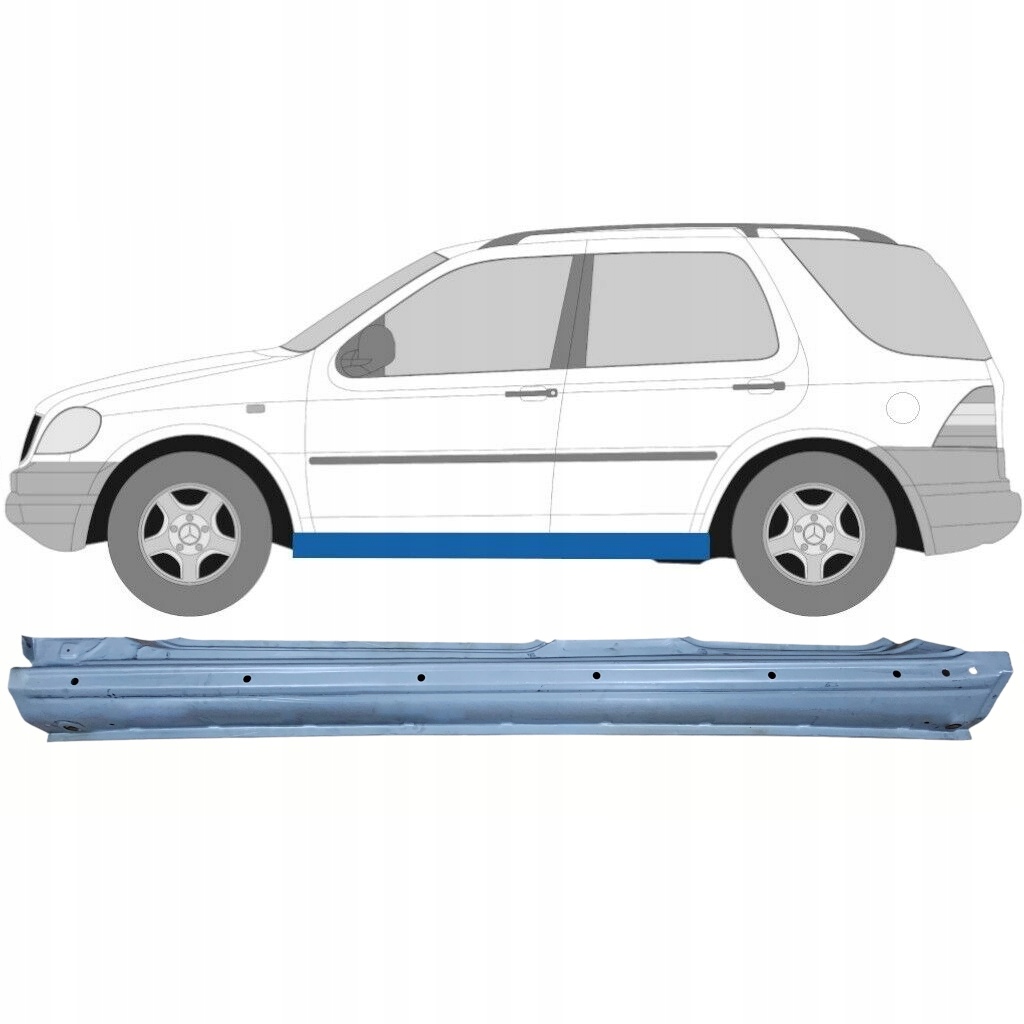 Купить Полный порог do mercedes m-class ml w163 1998-2005 / левая