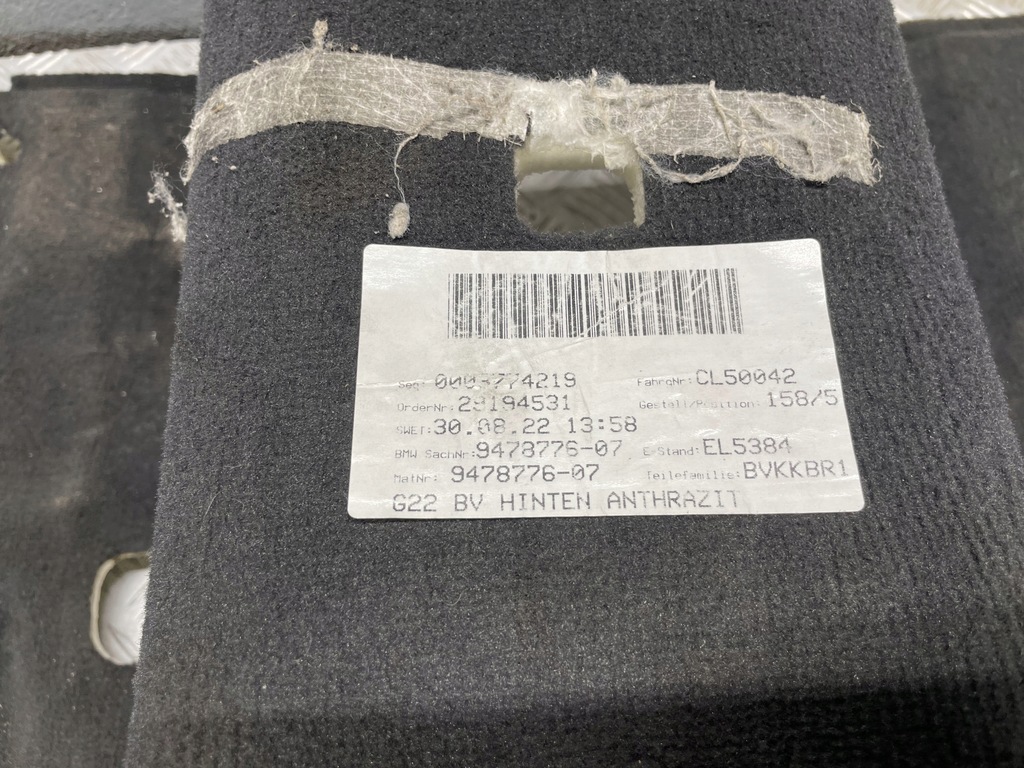 фото №13, Bmw g22 g82 коврик задняя часть обшивка задняя 9478776