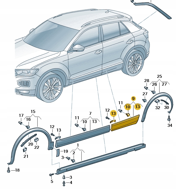 фото №1, Накладка дверь правый задняя vw t-roc оригинальный номер
