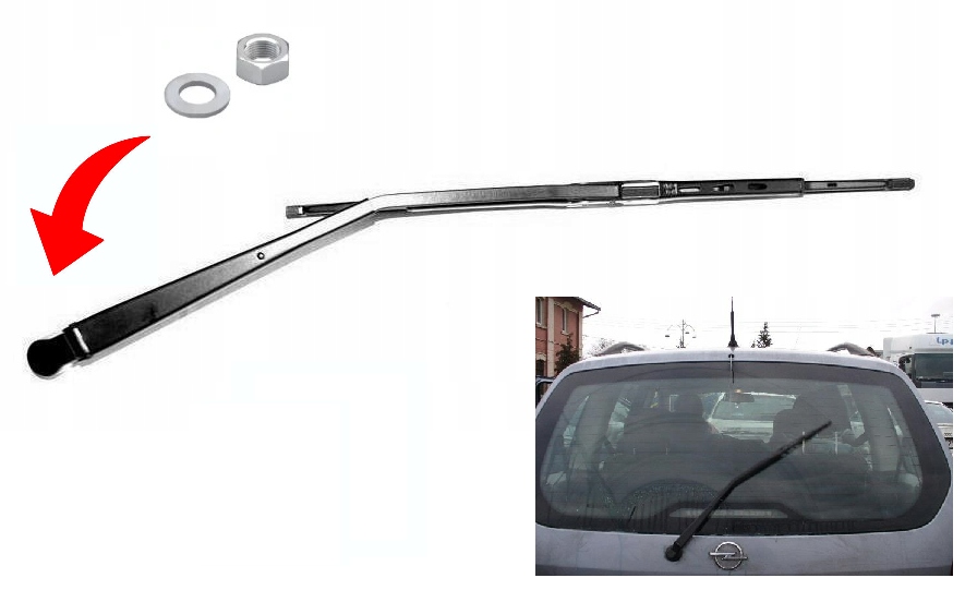 фото №1, Nowe металлический рычаг дворники + щетка задняя opel zafira a гайка 6-kątna