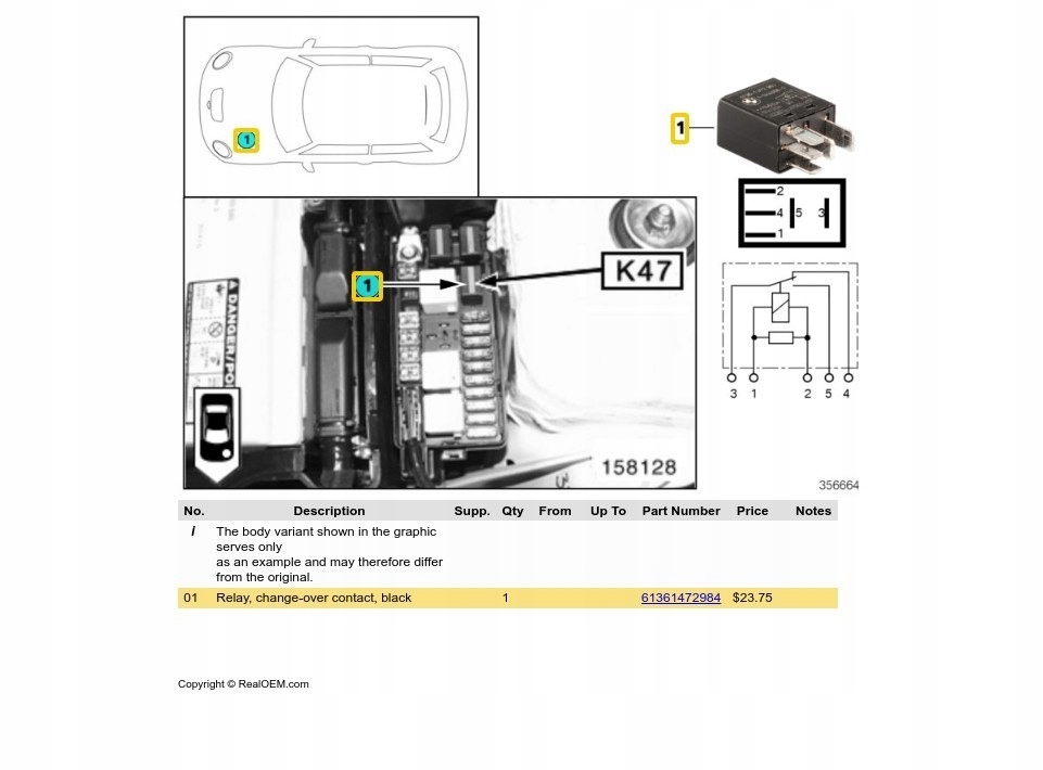 фото №4, Реле контакт przełączny чорний bmw mini r50 r53 r56 оригінальний